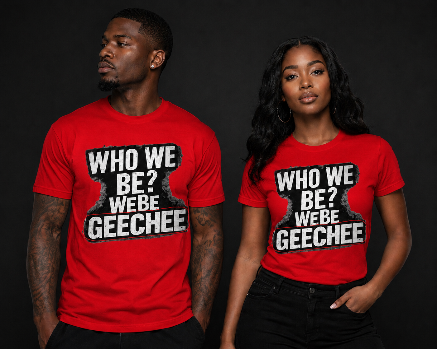 Red W/ White Letters "Who We Be" T-Shirt